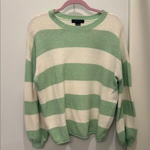 Sanctuary Mint and Cream Striped Sweater